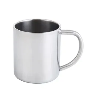 Custom Camping 200ml 300ml 400ml Stainless Steel Cup Metal Double Wall Beer Tea Pint Carabiner Coffee Drinking Mug With Handle