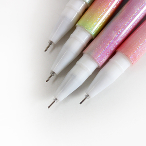 Stylos à encre gel de luxe bleus effet pluie de météores arc-en-ciel dégradé, brillants et scintillants, 0,5 mm, en plastique écologique - Product Image 2