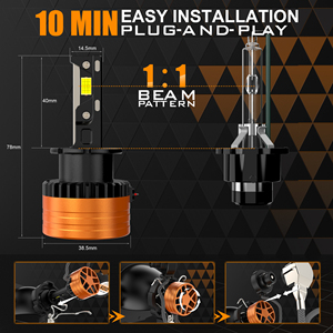 Ampoule de phare LED D2S à montage direct, remplacement de lampe Xénon, faisceau stable pour phares Vland D2S, mise à niveau avant - Product Image 4
