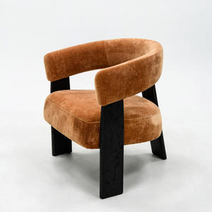 Light Luxury Minimalist Modern Chaise Lounge Chair <b>Oak</b> Wood <b>Frame</b> Stainless Steel Legs Eco-Friendly Leather Fabric for Home - Product Image 1