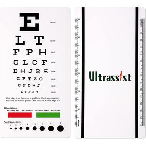 Tabla optométrica Tamaño de bolsillo Herramienta de medición de agudeza visual de <span class=keywords><strong>6</strong></span> pies con regla y medidor de pupila para médicos Estudiantes Familias - Product Image 2