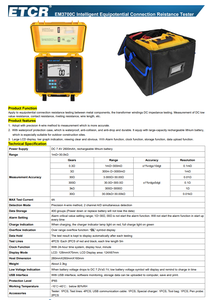 Etcr 3700 equipotential liên kết kháng Tester Có thể đo một tối đa hiện tại của 2A - Product Image 5