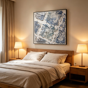 Coastal Ocean Relics Blue Terrain Textured Artwork Oil Painting Fine Gift Abstract Wall Art Commercial Decoration Interior - Product Image 2