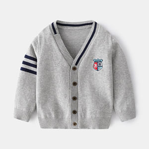 Style coréen Preppy décontracté à la mode <span class=keywords><strong>Cardigan</strong></span> à manches longues pour les jeunes enfants printemps nouveau bouton de veste pour garçons à simple boutonnage - Product Image 2