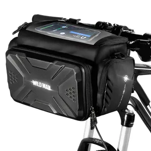 Wild man gs6 bolsa de bicicleta, de grande capacidade, resistente à água, esportivo, armazenamento com parafuso, quadro, guidão frontal