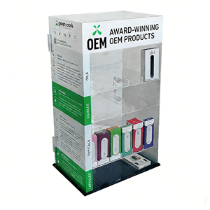 حامل عرض أكريليك مخصص من مصنع صيني مع فواصل قابلة للتعديل للإلكترونيات الاستهلاكية ونقاط البيع - Product Image 1