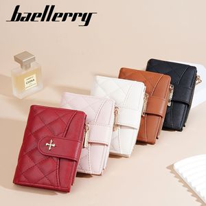 Portefeuille court pour femme Baellerry rose matelassé avec fermeture éclair, porte-monnaie multifonctionnel pour usage quotidien - Product Image 4