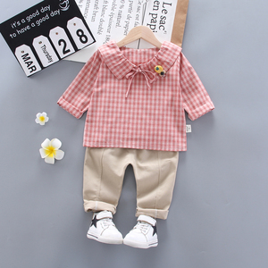 Ropa de Bebé, Conjuntos de Marca para Niñas, Pantalones Vaqueros Color Caqui, Traje de China - Product Image 1