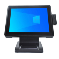 Caja Registradora Táctil de Alta Calidad de 15 Pulgadas con Pantalla Táctil, Sistema POS con Cuerpo de Aluminio para Pequeñas Empresas, Compatible con Windows 7/10/11