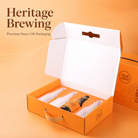   Boîte cadeau écologique pour sauce soja orange avec logo personnalisé, emballage haut de gamme pour sauce soja, vinaigre et huile d'olive