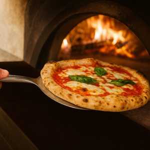 Pala per Pizza Rotonda 158 Cm di Lunghezza 18 Cm di Diametro in Acciaio Inox con Manico in Legno di Faggio per Uso in Forno - Product Image 5