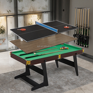 Table de <span class=keywords><strong>billard</strong></span> et de snooker <span class=keywords><strong>pliable</strong></span> de luxe S.Q.F 1,83 m (6 pieds) 3-en-1 portable avec plateau en MDF et ardoise pour jeux intérieurs et extérieurs - Product Image 1