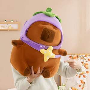 Adorable Peluche de Capibara con Bolsa de Abeja, Relleno de Algodón PP, Muñeco de Peluche para Niños y Decoración de Dormitorio - Product Image 4