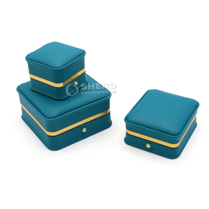 Stylish Waist Contour Jewellery <b>Box</b> <b>Gold</b> Edge Leather Jewelry Packing Case For <b>Gift</b> Giving Rings Necklaces - Product Image 6