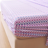 Ensemble de draps en microfibre 4 pièces, imprimé à carreaux, drap plat, drap-housse, 2 taies d'oreiller avec sac de rangement