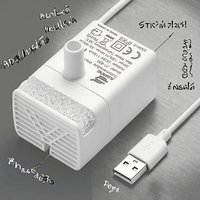 Mini fontaine d'eau submersible USB 5V Super silencieuse pour animaux de compagnie Pompe compacte fontaine d'eau pour chat de bureau avec boîte d'emballage