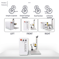 Machine de marquage laser portable 60W 100W JPT M7 Source Mopa couleur métal fibre optique avec gravure laser et rotatif D80