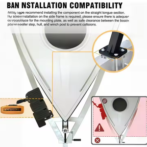 Scala per barche pesanti passi per rimorchio con impugnatura di sicurezza antisdrucciolevole per superficie rimorchi con passo linguistico compatibile con V 4 gradini - Product Image 5