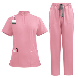 Ensemble de blouses médicales unisexe à col montant et fermeture éclair, extensible dans les 4 sens, en polyester, pour détection d'aiguilles, usage dentaire et esthétique - Vente en gros - Product Image 1