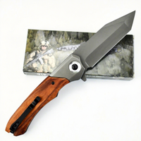 Couteau pliant d'extérieur en acier inoxydable, couteau de survie EDC, manche en bois, camping, randonnée, défense personnelle, couteau de poche, OEM personnalisé