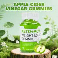 Bonbons gélifiés au vinaigre de cidre de pomme Keto à marque privée, à base de pectine végétalienne, sels de BHB pour une énergie naturelle et un soutien de la santé métabolique