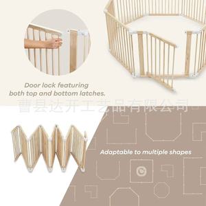 Corral de juegos de madera para bebés Comiycubs, tamaño personalizable, con piso de seguridad, para uso doméstico. - Product Image 4