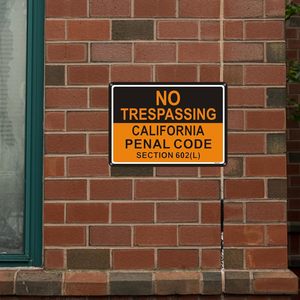 Không có xâm phạm California hình sự mã phần 602(L) dấu hiệu tài sản tư nhân dấu hiệu UV bảo vệ chống thấm nước mạnh mẽ dễ dàng gắn kết - Product Image 1