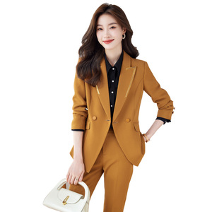 Women's Black Suit Set Three Quarter Sleeve Polyester Anti-Wrinkle Formal Spring Workwear - Product Image 5