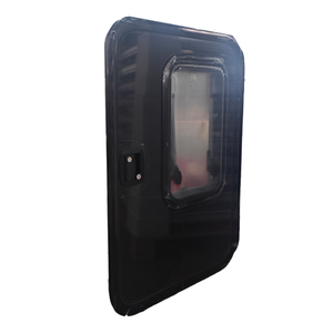 <span class=keywords><strong>Puerta</strong></span> Redonda Negra Personalizada para Autocaravana, Remolque o <span class=keywords><strong>Caravana</strong></span>, con Ventana Abrible, Persiana y <span class=keywords><strong>Mosquitera</strong></span> - Product Image 6