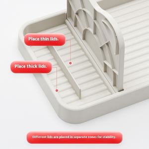 Estante de almacenamiento de cuchara de sopa montado en la pared plegable <span class=keywords><strong>Vertical</strong></span> multifuncional cocina hogar olla cubierta estante soporte de almacenamiento - Product Image 5