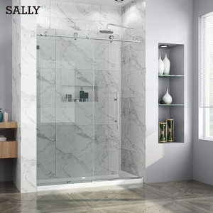 Puerta <span class=keywords><strong>de</strong></span> Ducha <span class=keywords><strong>de</strong></span> <span class=keywords><strong>Vidrio</strong></span> <span class=keywords><strong>Templado</strong></span> sin Marco SALLY, Rectangular, <span class=keywords><strong>de</strong></span> 10 mm, Puerta Corredera para Ducha, Herrajes para Bañera con Puerta <span class=keywords><strong>de</strong></span> <span class=keywords><strong>Vidrio</strong></span> - Product Image 1