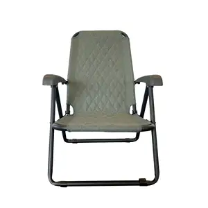 High Quality Aluminum Tube Frame Stable Structure Metal Padded Folding Chair With Cloth Cushions