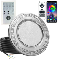 Lampes LED multicolores RGB pour piscine, 12V, étanches IP68, cordon de 50 pieds avec transformateur, niches humides de 10 pouces pour piscine