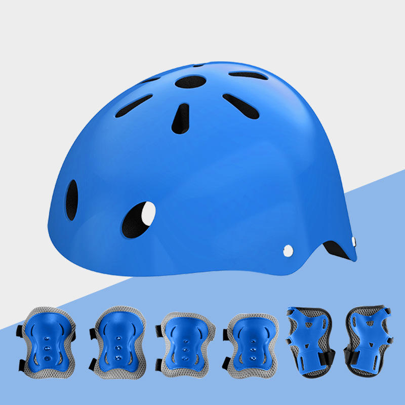 สีม่วง [ชุดหมวกกันน็อคและอุปกรณ์ป้องกัน 7 ชิ้น]