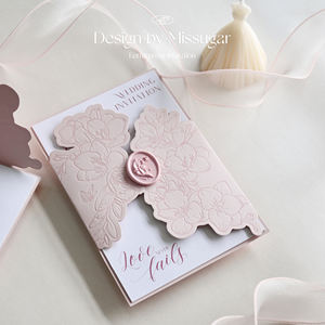 Cetak Logo kustom kualitas tinggi proses cetak Timbul 3D kreatif kartu pernikahan terlaris dengan amplop - Product Image 5