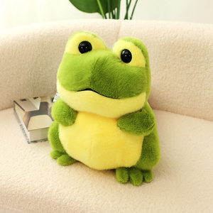 Mignonne petite grenouille peluche grenouille croassement avec de grands yeux doux et doux pour la peau tissu forme idiote jouet en peluche - Product Image 4