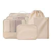 Lot de 6 cubes de rangement de voyage en gros, personnalisables avec logo, en tissu Oxford imperméable, pour vêtements, articles de toilette et chaussures, organisateurs de bagages OEM