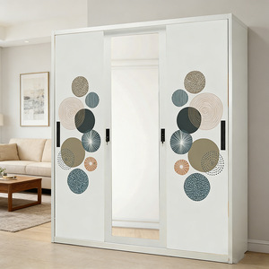 4-Door Metal <strong>Wardrobe</strong> <strong>with</strong> <strong>Drawers</strong> <strong>and</strong> Hangers; Custom-Made Steel Storage Cabinet for Bedrooms; Lockable Storage Closet - Product Image 3