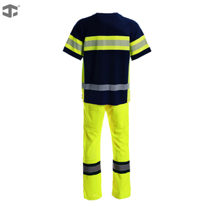 Ensemble de travail d'été JIADE <span class=keywords><strong>pour</strong></span> hommes : T-shirt réfléchissant haute visibilité et pantalon ventilé, éco-responsable, rafraîchissant et anti-humidité - Product Image 2