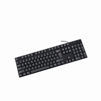 Clavier de bureau ergonomique optique noir à 104 touches, pleine taille, étanche, filaire USB 2.0, Plug and Play, en plastique, vente en gros d'usine, nouveau