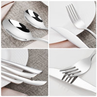 Ensemble de couverts en acier inoxydable sur mesure en gros, argenterie fantaisie, couverts de luxe pour mariage, hôtel, service de traiteur