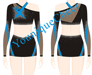 Design de mode filles adolescent pom-pom girl Costumes confortables strass clairs personnaliser Logo Performance porter <span class=keywords><strong>gilet</strong></span> Shorts - Product Image 3