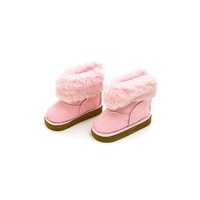Bottes de neige pour poupée de 5 cm, chaussures en coton pour bébé, bottes d'hiver, style jouet en peluche, modèle de jouet éducatif de dessin animé, échelle 1:3