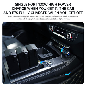 Chargeur rapide de voiture LKTOP 100W 1A+2C PD PPS QC à 3 ports en plastique pour la recharge de drones <span class=keywords><strong>Mavic</strong></span> 3, <span class=keywords><strong>Air</strong></span>, Mini, Avata, télécommandes et ordinateurs portables - Product Image 4