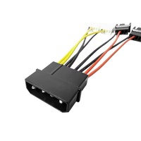 Kabel Pemisah Kipas 4 Arah IDE Molex, 4Pin ke 3Pin/4Pin Tegangan Ganda 12V/5V Adaptor Kontrol Kecepatan untuk Sistem Pendingin PC