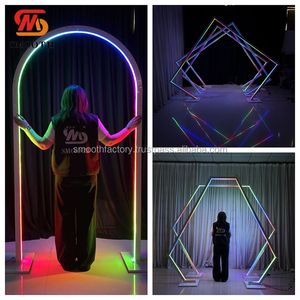 LEDA Custom Party Events Decor LED Light Aisle Metal <b>Backdrop</b> <b>Stand</b> for Wedding Events - Product Image 4