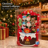 Ensemble de sucettes festives de Noël avec des motifs de Père Noël, bonhomme de neige et rennes, certifiées halal, bonbons durs pour les fêtes de famille et les coffrets cadeaux