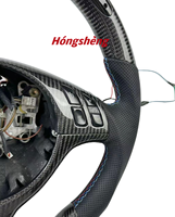 Volant de direction sport en fibre de carbone LED personnalisé pour BMW E46 E39 E53 M3 330ci 325i Style D