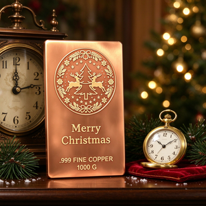 Nouvelle conception, plaque de Noël en cuivre pur à 99,9 % de 1 kg avec motif de renne et d'arbre gravé au laser - Product Image 6