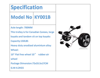 Cadre en aluminium Kayak Canoe Trolley chariots Foldable Portable Kayak cartsTrolley SUP Surfboard trolley cart